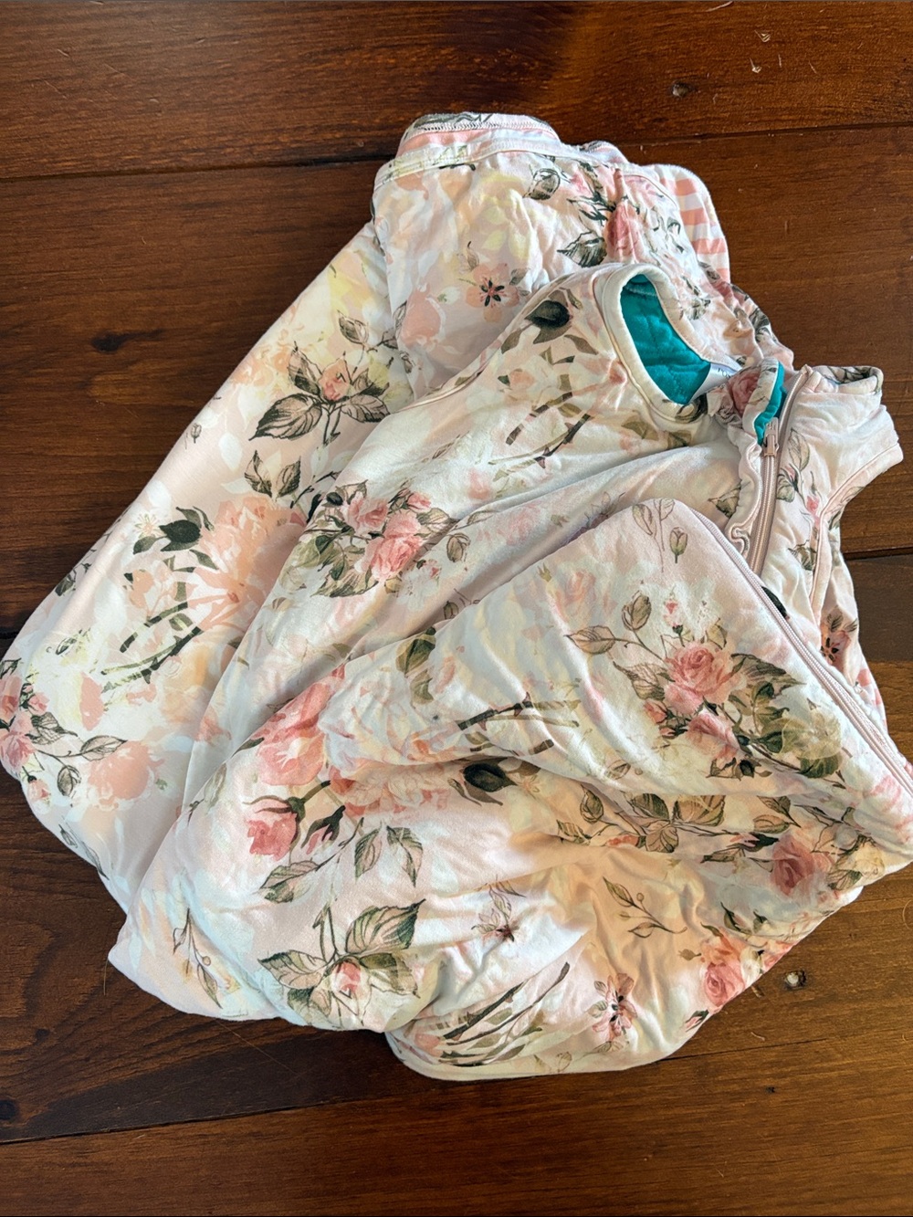 Posh Peanut baby girl set Pink Floral Sleep Sack, hooded towel, and blanket